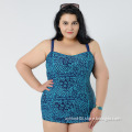 Fat Women Green Lake Swimwear Dark Blue One Piece Plus Big Size Bathing Suits
